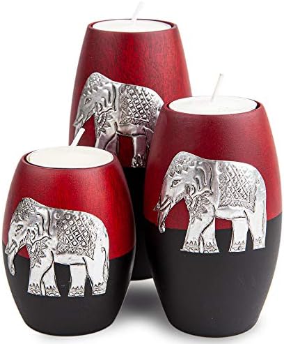 IYARA CRAFT 3 Wooden Candle Holders Set