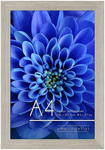 Americanflat A4 Picture Frame with Driftwood Finish and Shatter-Resistant Glass