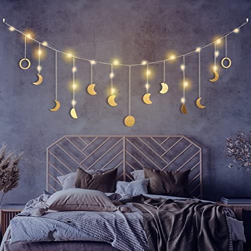 Brmeday Moon Phase Wall Decor with LED Light 1