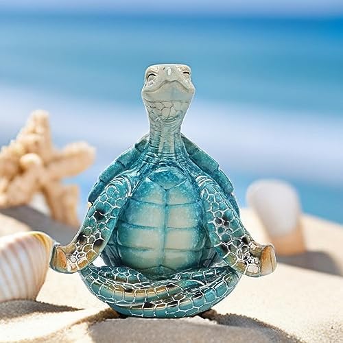 VVGIFTS Sea Turtle Yoga Decor Statue