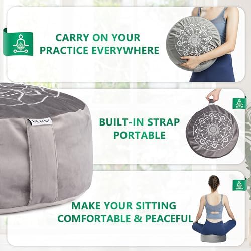 Hihealer Meditation Cushion with Velvet Cover