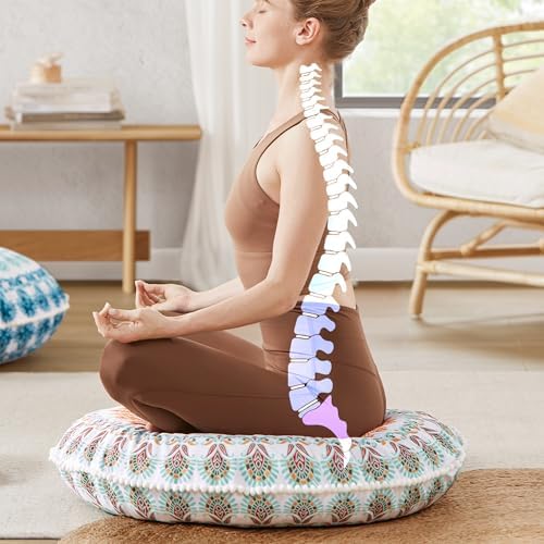 Codi Meditation Floor Pillow 32 Inch Memory Foam Mandala Cushion