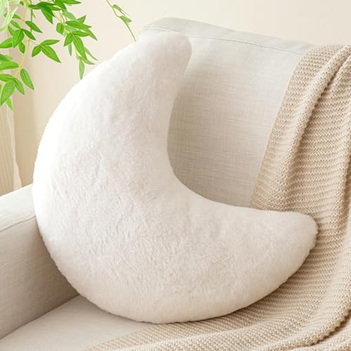 Znhinery Moon Pillow Decorative Throw Pillow with Soft Faux Rabbit