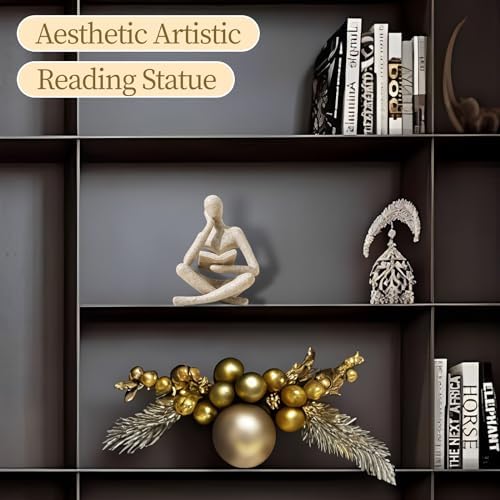 Bookshelf Decor Thinker Statue - Modern Aesthetic Art Sculpture