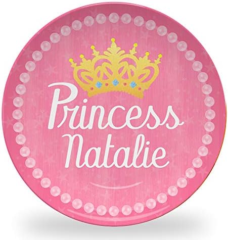 Tiny Expressions Personalized Princess Plate with Custom Name and Crown Design 1