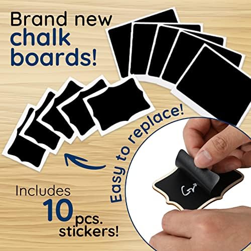 Mini Chalkboard Signs 20 Pack with Easel Stand