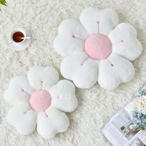 Cute Daisy Flower Pillow Decorative Throw 15 Inches