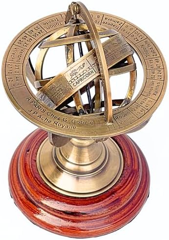 Handmade Brass Armillary Sphere Globe Clock for Home and Office