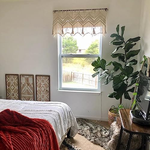 Boho Macrame Curtain Valance 52 x 21