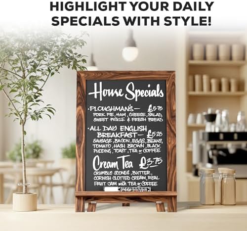 Rustic Wood Chalkboard Easel with Holder