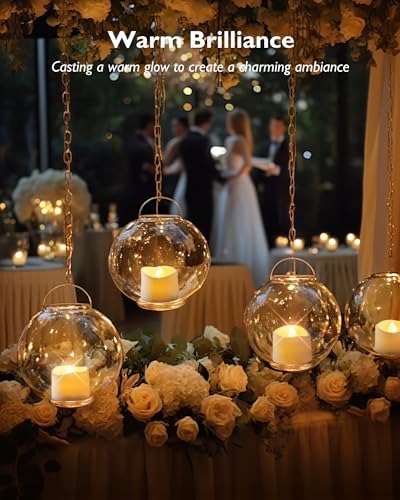 Homemory 48-Pack Flickering Flameless LED Tea Lights with CR2032 Batteries