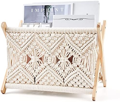 Mkono Macrame Magazine Rack Boho Storage Holder