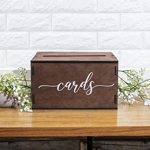 Wooden Wedding Card Box with Slot Lid 1