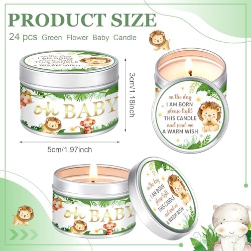 MTLEE 24 Pcs Jungle Animal Scented Candles Baby Shower Favors