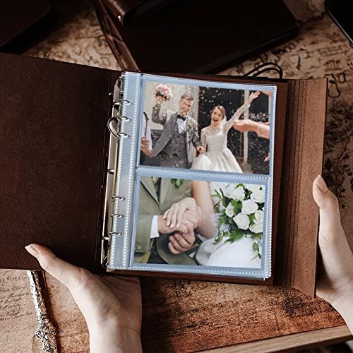 OBTAIN 4x6 Photo Album - 160 Photos Leather Cover with 30 Writable Pages