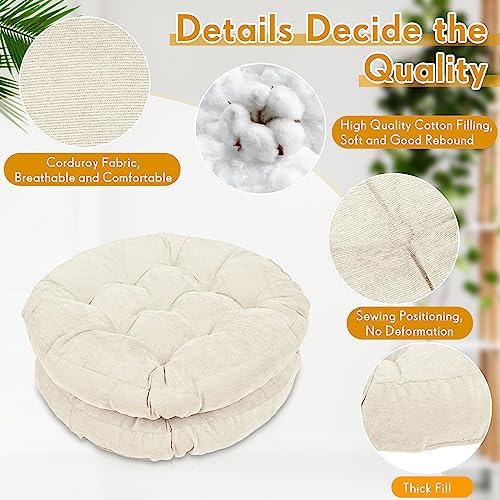 Jerify 4 Pcs Round Floor Pillow Cushions for Meditation and Seating