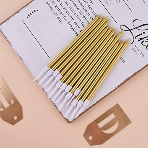 PHD CAKE Gold Long Thin Metallic Birthday Candles 1