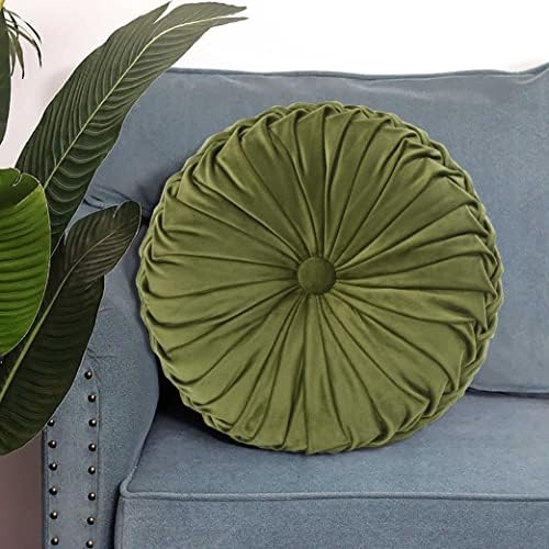 HIG Set of 2 Round Pleated Pumpkin Throw Pillows