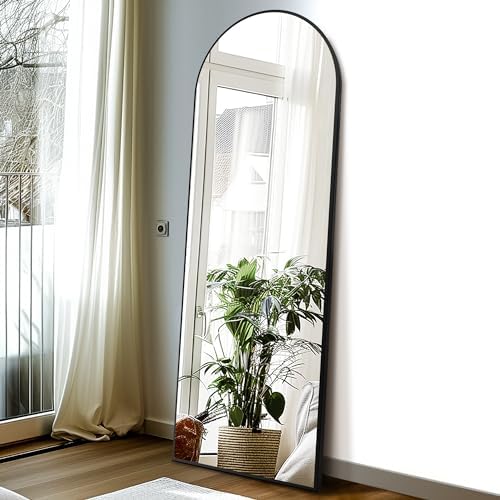 Delma Arched Full Length Mirror with Stand for Home Entryway