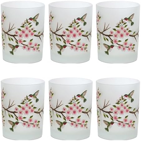 Melrose International Glass Hummingbird Votive Candle Holder Set of 6 1