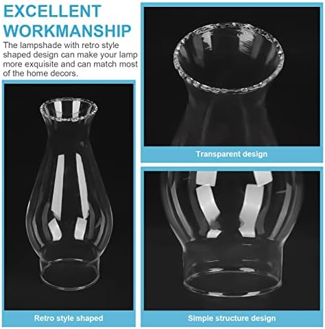 DECHOUS Clear Glass Oil Lamp Shade Replacement