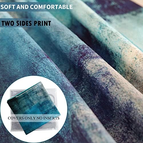 Set of 2 Turquoise Abstract Throw Pillow Covers