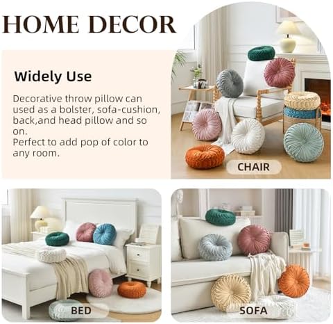 Teieas Round Velvet Floor Pillow