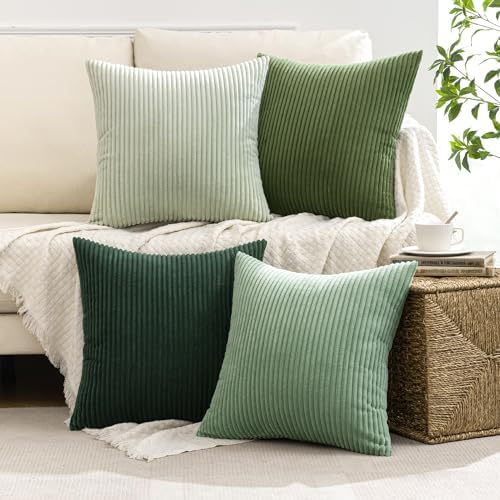 MIULEE Boho Farmhouse Throw Pillow Covers Set of 4 18x18 Inch