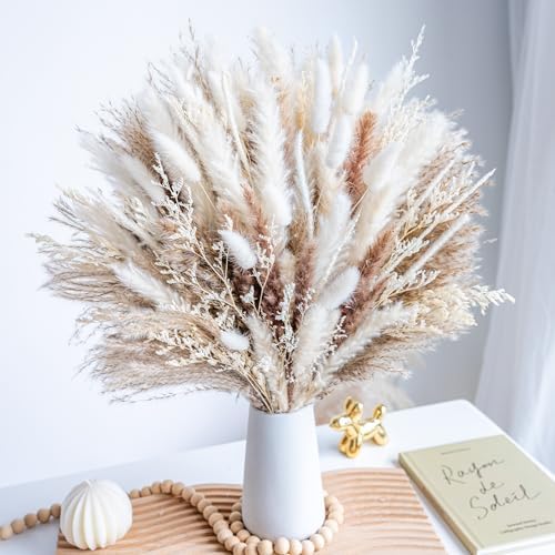 WILD AUTUMN 96PCS Dried Pampas Grass Boho Decor Bouquet