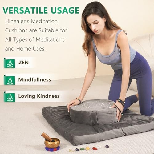 Hihealer Meditation Cushion with Velvet Cover
