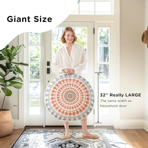 Codi Meditation Floor Pillow 32 Inch Memory Foam Mandala Cushion