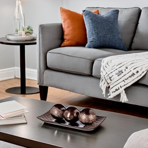 Creative Scents Dublin Brown Decor Tray and Orb Set