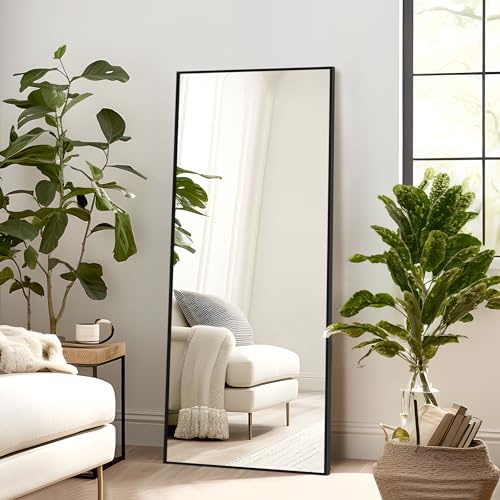 NicBex Full Length Mirror with Stand 56x19 Black
