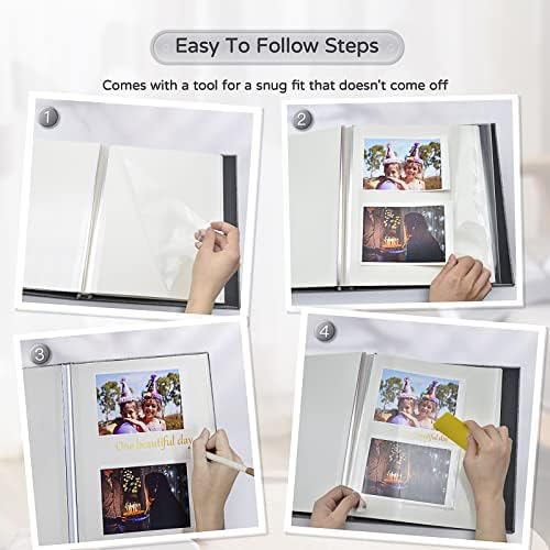 Popotop Large Self-Adhesive 4x6 Photo Album with Metal Pen