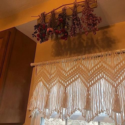 Boho Macrame Curtain Valance 52 x 21