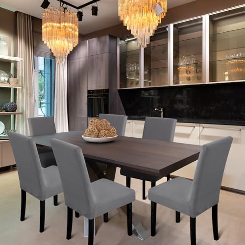 Fafua Chair Covers Set of 6 Stretch Washable for Dining Room