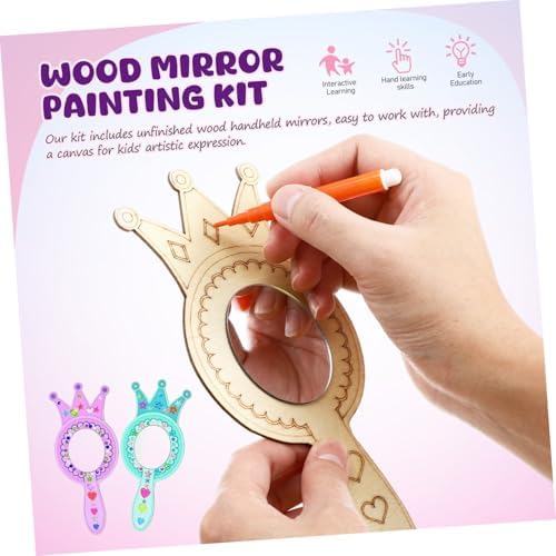 BESPORTBLE Wooden Handmade Mirrors for Kids DIY Craft Set