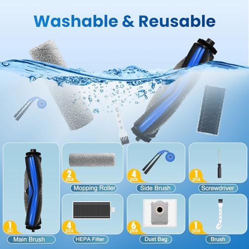 DrFlito 19-Pack Replacement Accessories for ECOVACS DEEBOT X9 Pro Omni