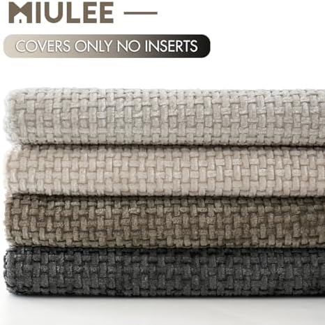 MIULEE 4-Pack 18x18 Inch Chenille Pillow Covers