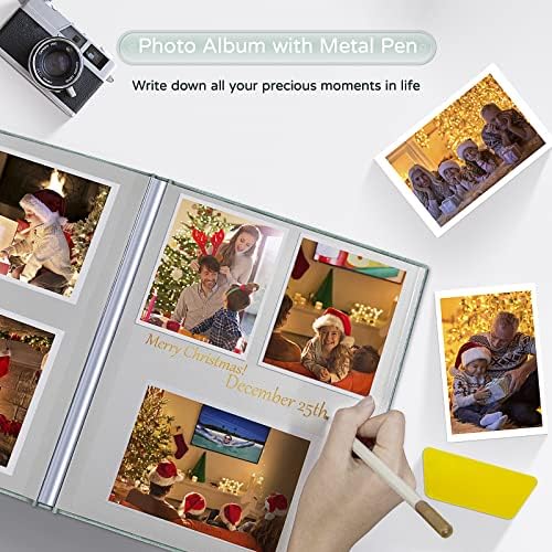 Popotop Large Self Adhesive Photo Album with Metal Pen and Plastic Board
