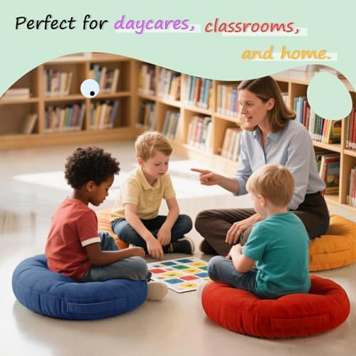 Degrees of Comfort 6Pcs Round Floor Cushions for Kids