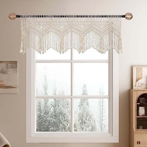 Boho Macrame Curtain Valance 52 x 21