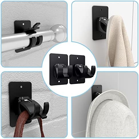 Wabboreq 8 Piece Self Adhesive Curtain Rod Brackets