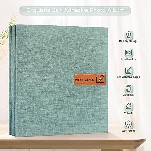 Popotop Large Self Adhesive Photo Album with Metal Pen and Plastic Board