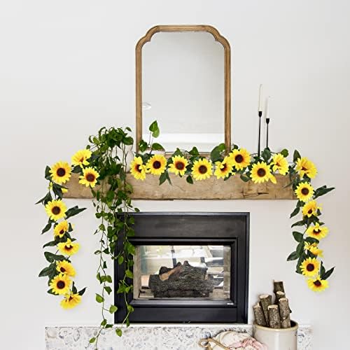 Uieke 3 Pack Artificial Sunflower Garland 75ft