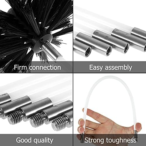 Abizarch 15FT Chimney Cleaning Brush Set 11pcs Duct Vent Kit