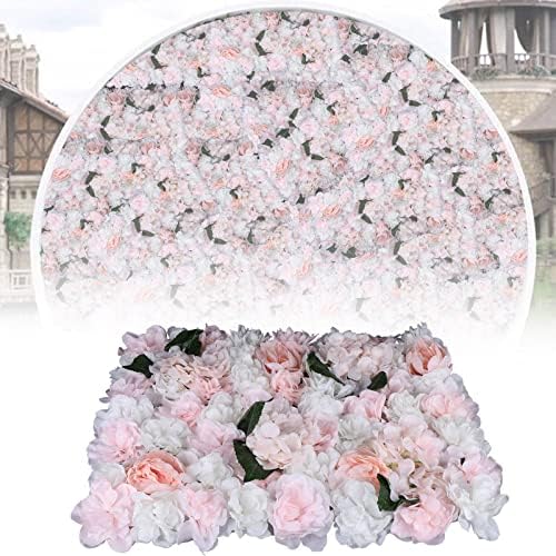 Wedding Party Flower Wall Panel 6 Pcs Light Pink Artificial Floral Backdrop