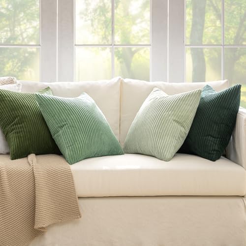 MIULEE Boho Farmhouse Throw Pillow Covers Set of 4 18x18 Inch