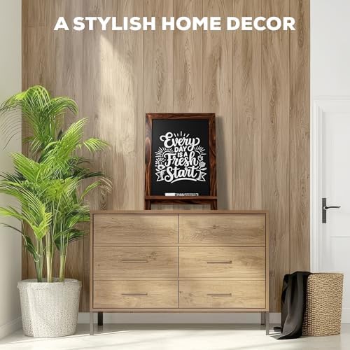 Rustic Wood Chalkboard Easel with Holder
