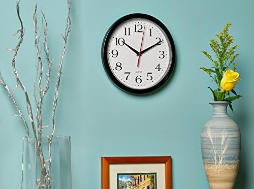 Bernhard Products 10 Inch Black Silent Wall Clock
